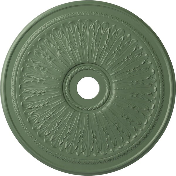 Ekena Millwork Oakleaf Ceiling Medallion (Fits Canopies up to 6 1/4"), 29 1/8"OD x 3 5/8"ID x 1"P, Athenian Green CM29OAAGF - main